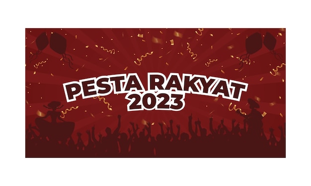 Vecteur la bannière du pesta rakyat 2023