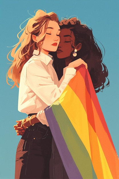 Vecteur bannière du rassemblement pour l'amour et l'égalité des lesbiennes