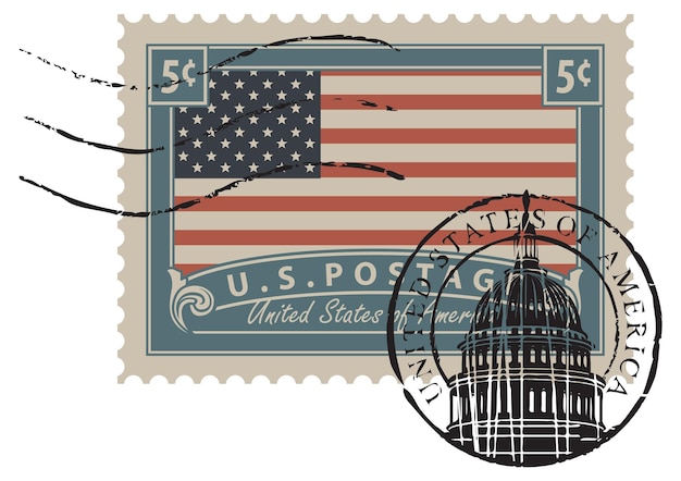 Vecteur bannière du service postal des états unis