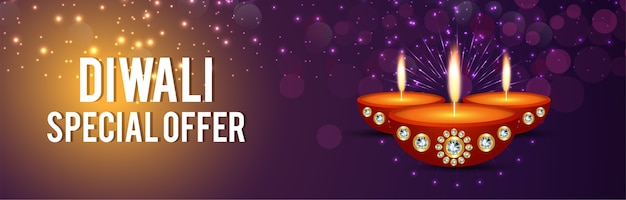 Bannière Du Site Web Happy Diwali Festival Of Lights