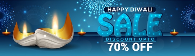 Bannière Du Site Web Happy Diwali Sale Festival Of Lights