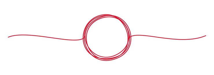 Bannière emmêlée avec cercle griffonné dessiné à la main avec une ligne fine
