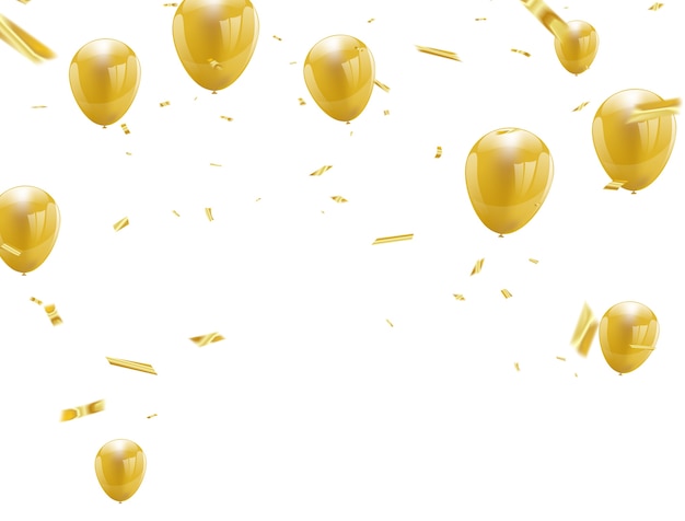 Bannière Fête Célébration Avec Fond De Ballons D'or