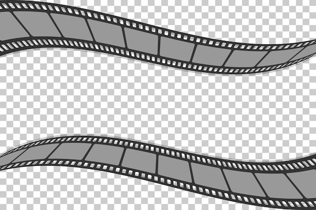 Bannière de film avec des bandes de film sur un fond transparent Modèle de cinéma Illustration vectorielle