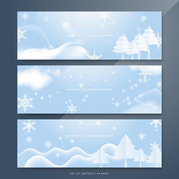 Vecteur bannière de flocons de neige bleus pour noël et l'hiver illustration vectorielle du nouvel an