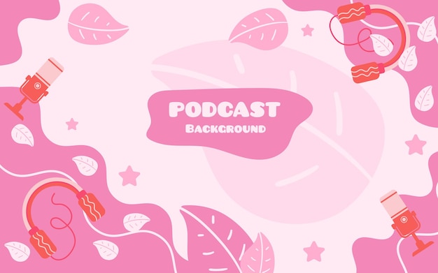 Bannière De Fond De Podcast Avec Des Logos