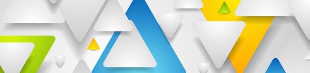 Bannière géométrique abstraite Hitech avec des triangles en papier