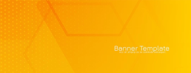 Bannière géométrique hexagonale moderne jaune vif