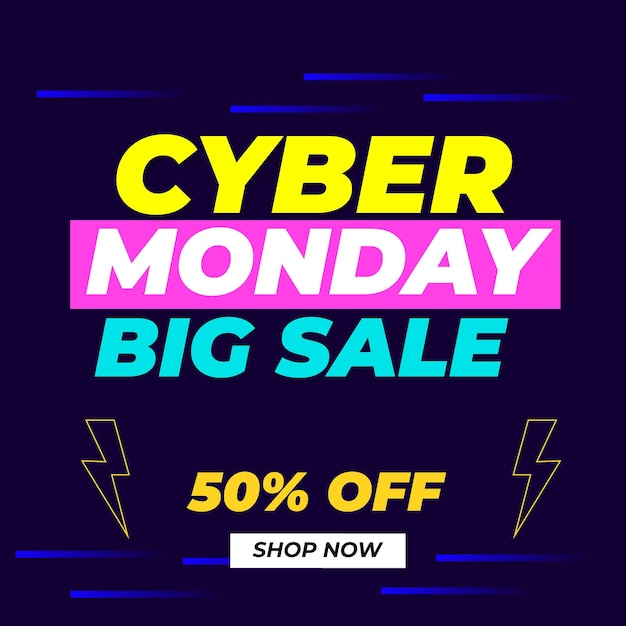 Bannière De La Grande Vente Cyber Monday