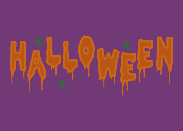 Bannière Halloween Horizontale Avec Logo Vectoriel Sur Fond Violet Inscription Halloween