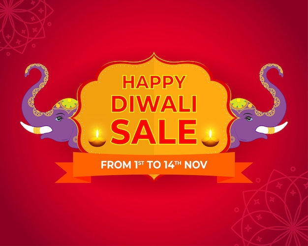 Bannière Happy Diwali Indian Festival Sale