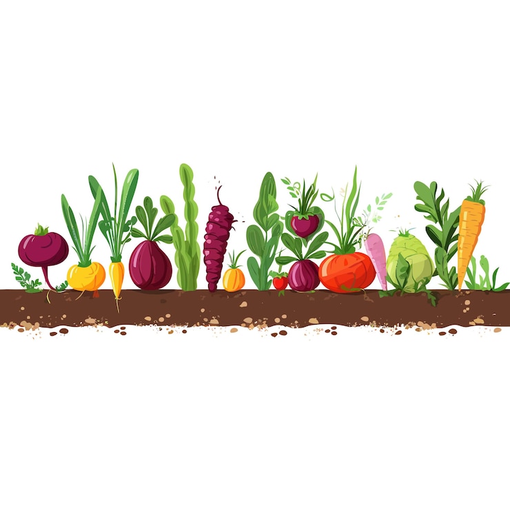 Vecteur bannière horizontale composée de légumes simples, style vectoriel plat sur fond blanc