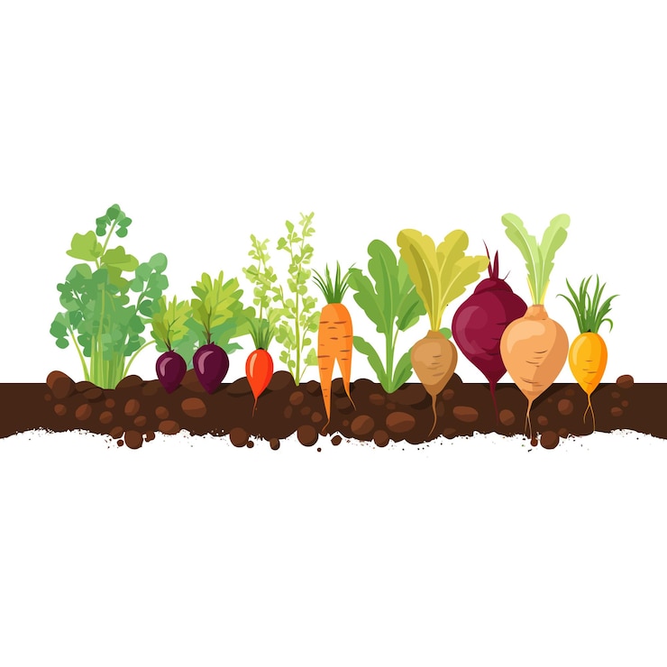 Vecteur bannière horizontale composée de légumes simples, style vectoriel plat sur fond blanc