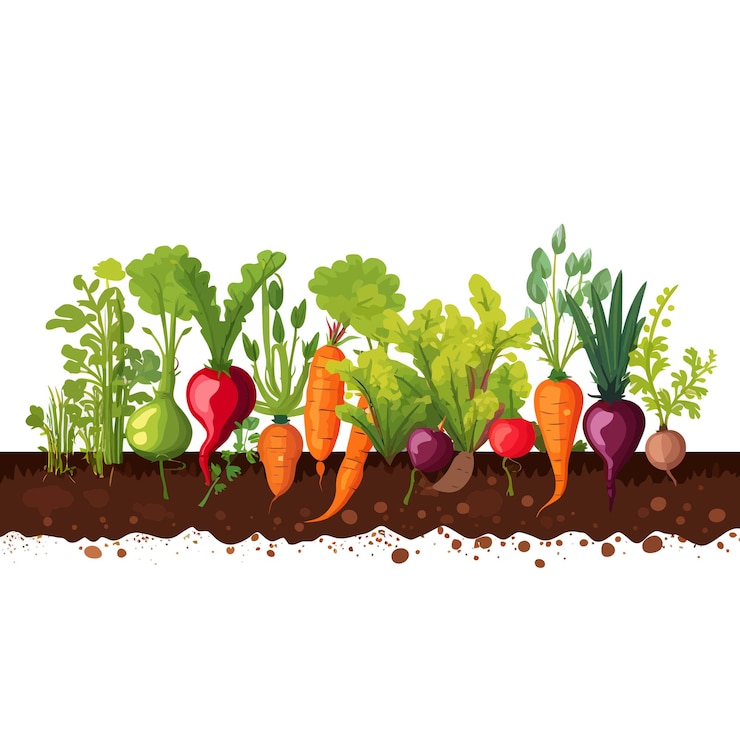 Vecteur bannière horizontale composée de légumes simples, style vectoriel plat sur fond blanc