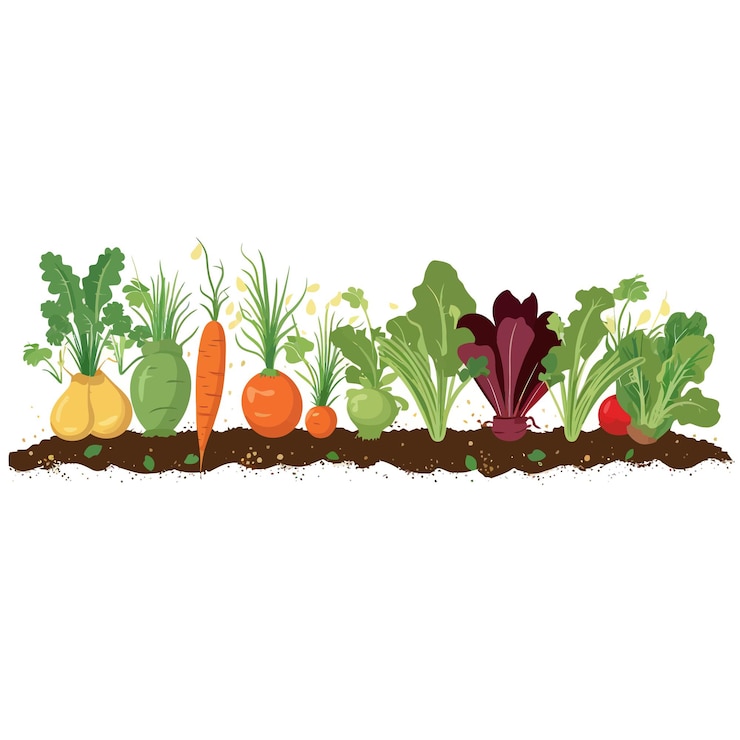 Vecteur bannière horizontale composée de légumes simples, style vectoriel plat sur fond blanc