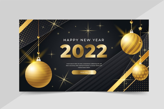 Bannière horizontale dégradé bonne année 2022