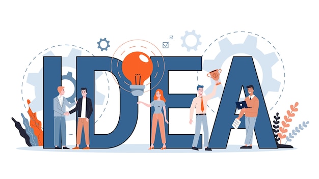 Bannière horizontale d'idée et d'innovation pour votre site web. Idée de solution créative et d'invention moderne. Inspiration commerciale. illustration
