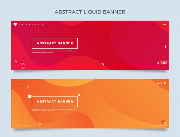 Bannière Horizontale Liquide Abstraite