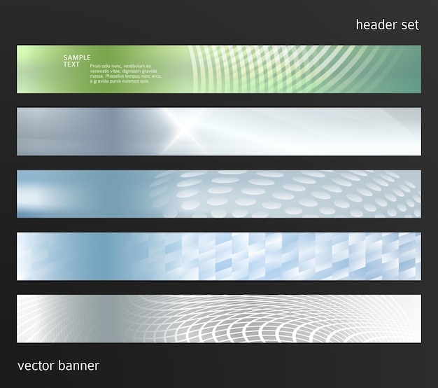 Vecteur bannière horizontale d'en-tête de site web d'arrière-plan d'élément de conception01