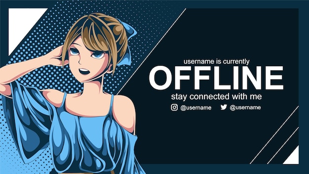 Bannière Hors Ligne D'anime D'été Pour Twitch