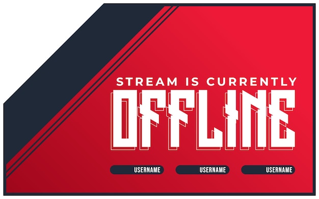 Vecteur bannière hors ligne twitch pour la diffusion en direct