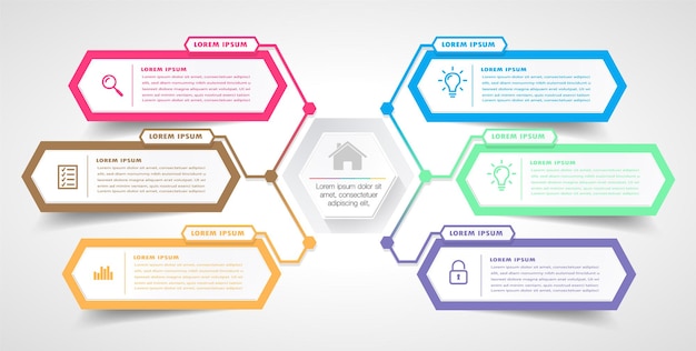 Bannière D'infographie De Modèle De Zone De Texte Moderne