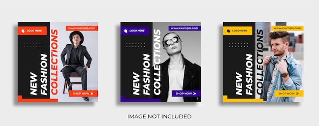 Bannière instagram de vente de mode de nouvelle saison ou modèle de publication carrée sur les médias sociaux