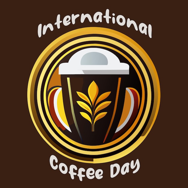 Vecteur bannière de la journée internationale du café