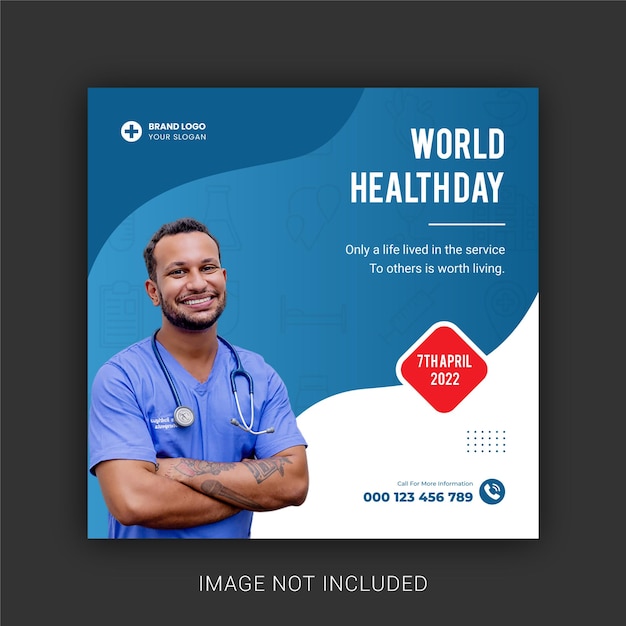 Bannière De La Journée Mondiale De La Santé 2022 Ou Modèle De Bannière De Publication Sur Les Réseaux Sociaux