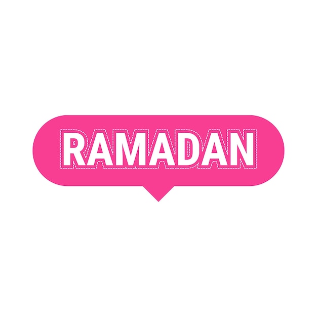 Bannière De Légende Vectorielle Rose Ramadan Kareem Avec Lune Et Typographie Arabe