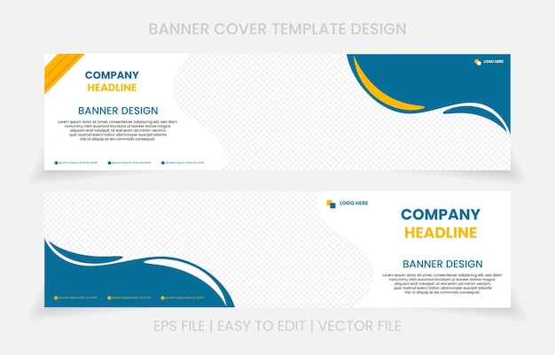 Bannière Linkedin Couverture Design Set Vector