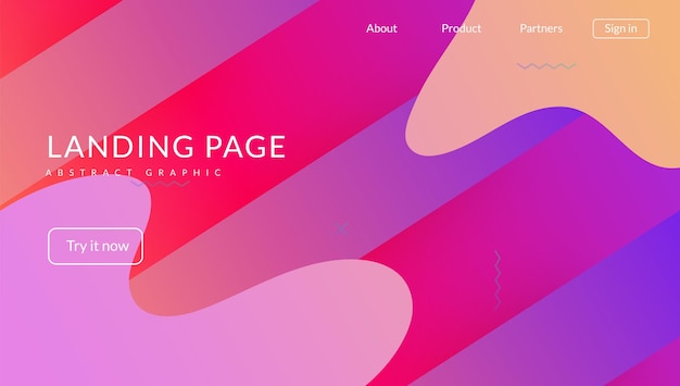 Bannière Liquide Violet Hipster Affiche Wave Landing Page Neon Co