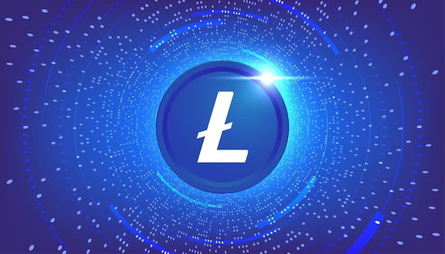 Bannière Litecoin LTC Fond de bannière de concept de crypto-monnaie de pièce de monnaie LTC