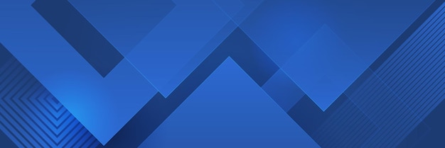 Vecteur bannière longue vectorielle abstraite bleue fond minimal avec des flèches et espace de copie pour le texte couverture des médias sociaux et modèle de bannière web