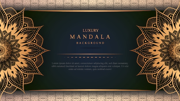 Bannière De Mandala De Luxe Avec Décoration En Or