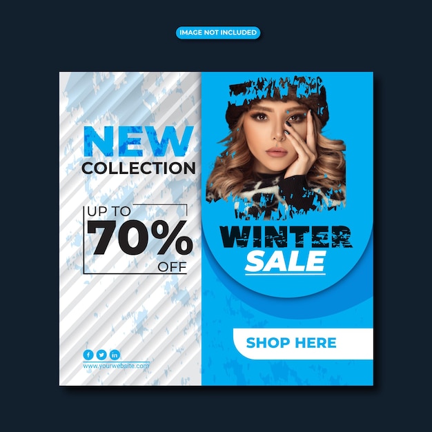 Bannière de médias sociaux d'hiver et modèle de publications instagram