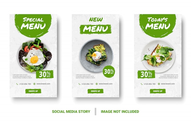 Bannière De Menu Alimentaire Histoire De Médias Sociaux.