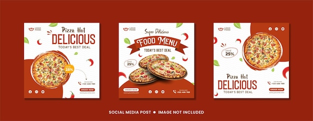 Vecteur bannière de menu alimentaire publication sur les médias sociaux pour les promotions sur le modèle de conception de mise en page des médias sociaux