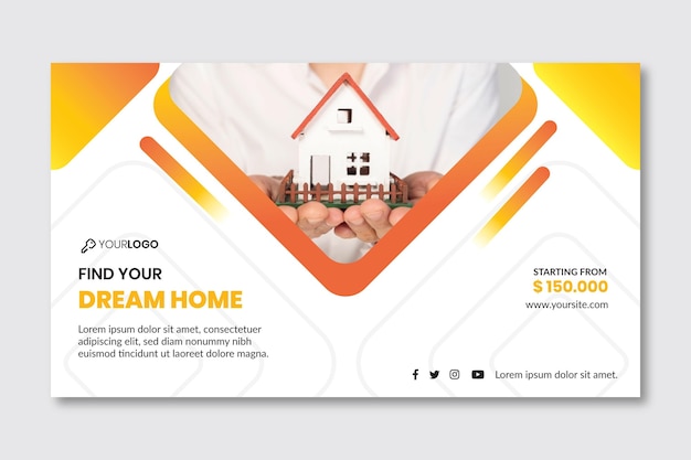 Bannière de modèle immobilier