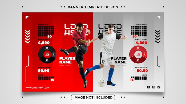 Bannière De Modèle D'infographie De Statistiques De Joueur De Football