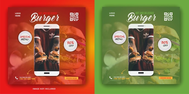 Bannière De Modèle De Publication Instagram Spéciale Burger