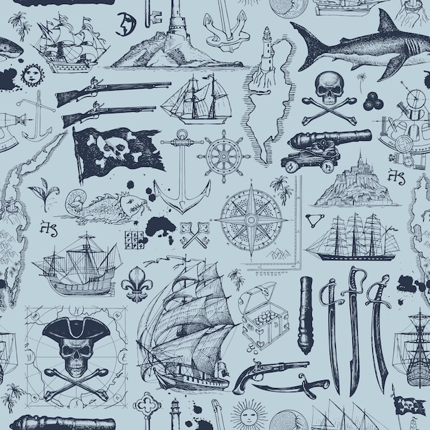 bannière avec motif transparent sur le thème des pirates