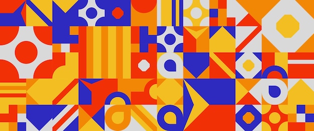 Bannière à motifs de mosaïque de vecteurs géométriques abstraits colorés Pour la présentation d'affaires ou de technologie de fond de bannière, brochure Web, plan de couverture, papier peint