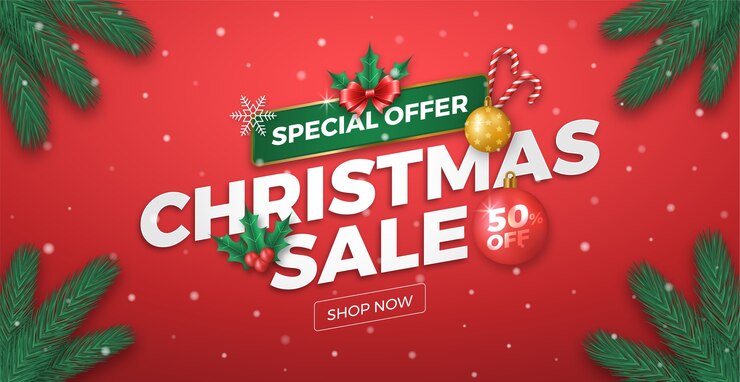 Vecteur bannière de l'offre spéciale de vente de noël