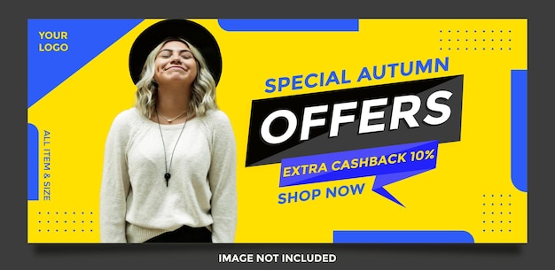 Bannière d'offre de vêtements d'automne