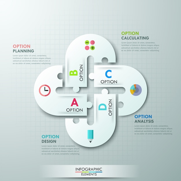 Bannière D'options Infographie Moderne Avec Des Flèches De Papier