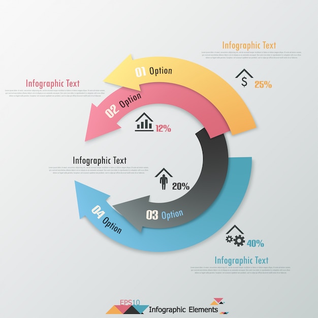 Bannière D'options Infographie Moderne Avec Des Flèches