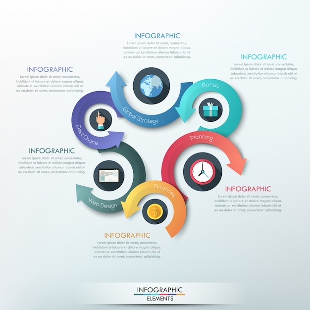 Bannière d'options d'infographie moderne pour 4 options