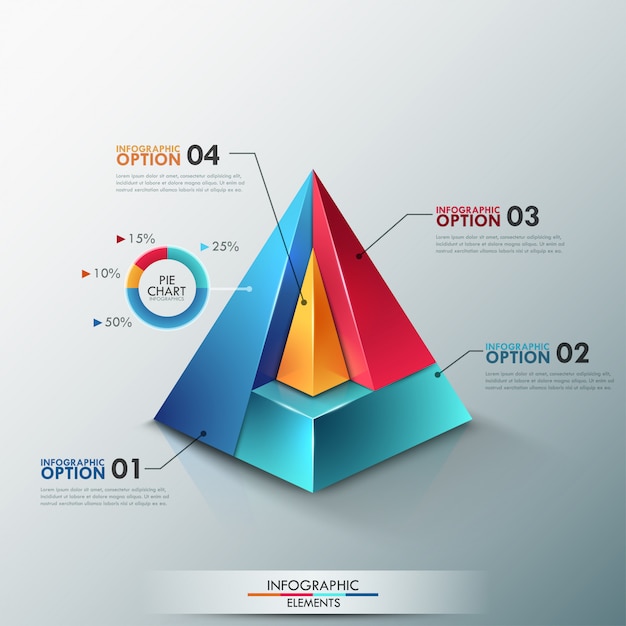 Bannière D'options Infographie Moderne Avec Pyramide Colorée