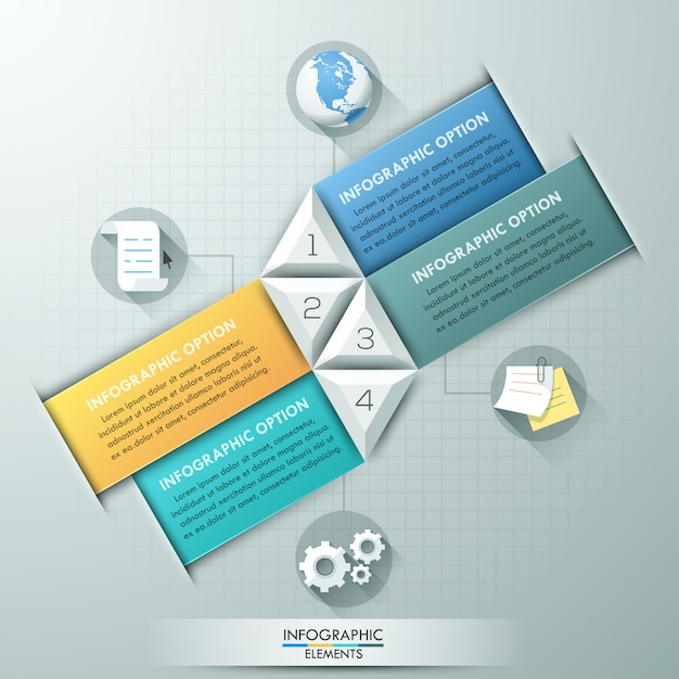 Bannière D'options Infographie Moderne Avec Des Triangles